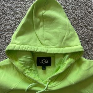 💛 UGG Neon Yellow Cropped Hoodie – Size S
